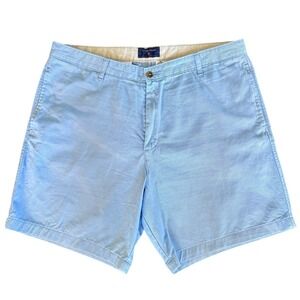 Saddlebred Mens Chino Shorts Light Blue Cotton Twill Flat Front Size 38W Golf